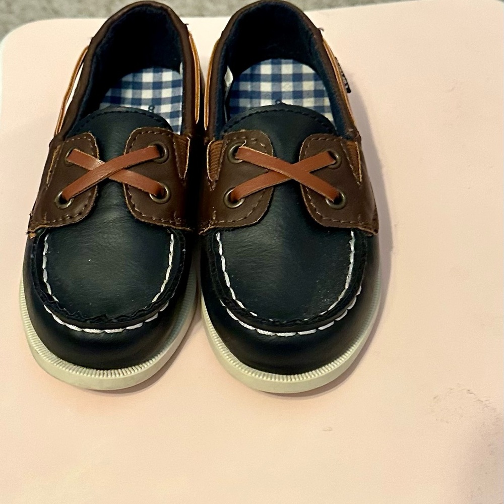 Carter's Brown and Black Boat shoes with Classic Stitching
